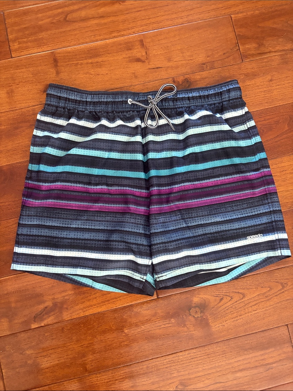 Speedo Swim Trunks Men's Size XL Volley Anthracite Cliff Stripe 5.5" Swimwear